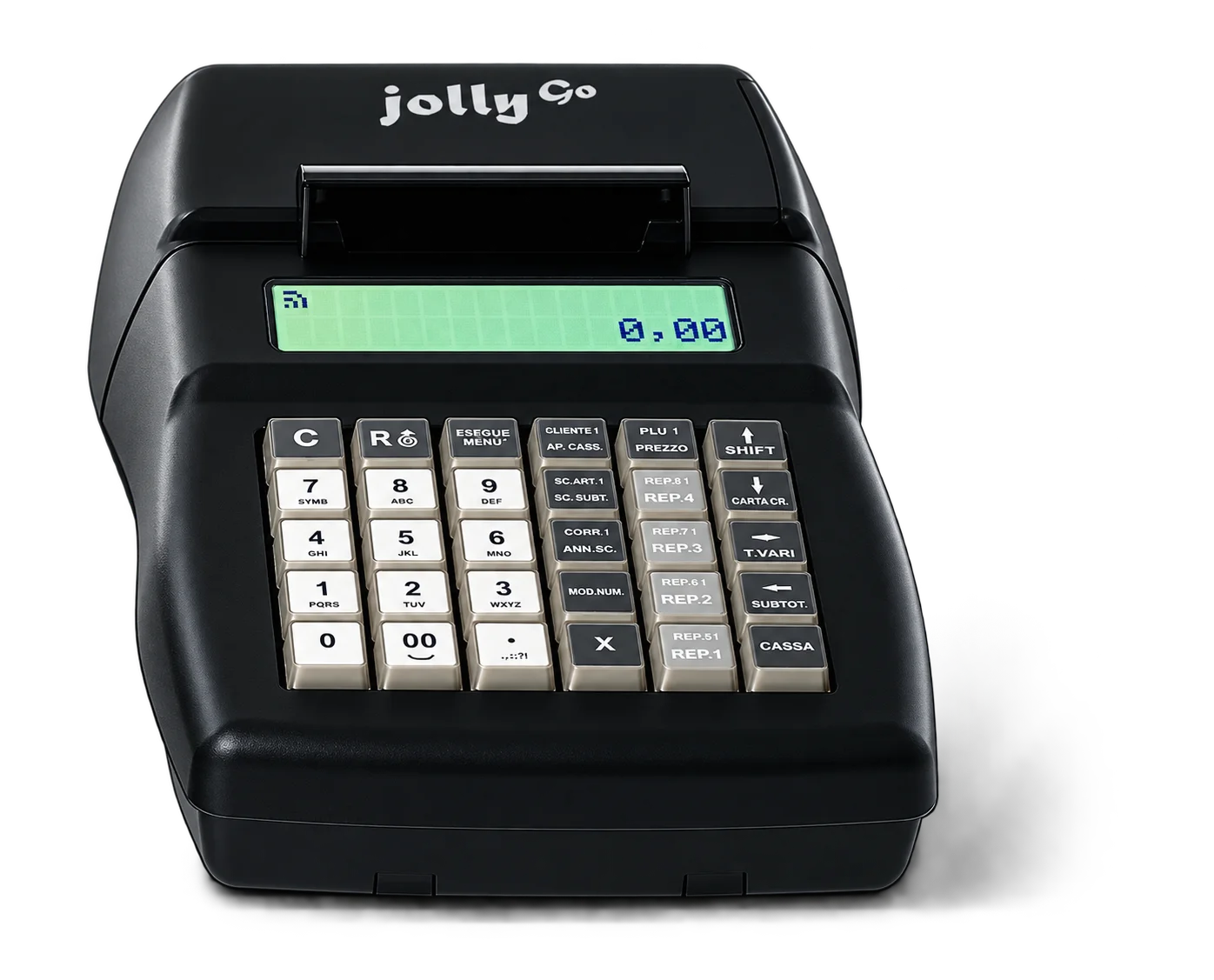 Registratore di cassa Jolly Go nero isolato
